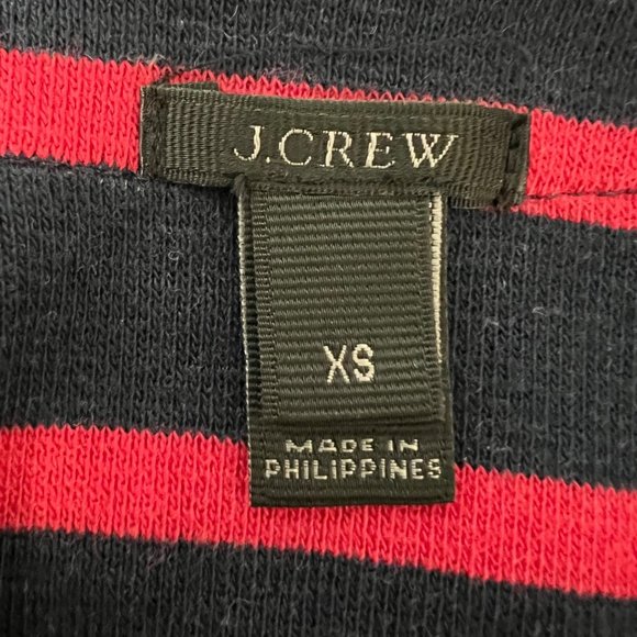J Crew Womens Red Blue Stripe Cardigan Sweater Metallic Trim Button Up size XS - Picture 8 of 12